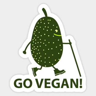 Go vegan avocado Sticker